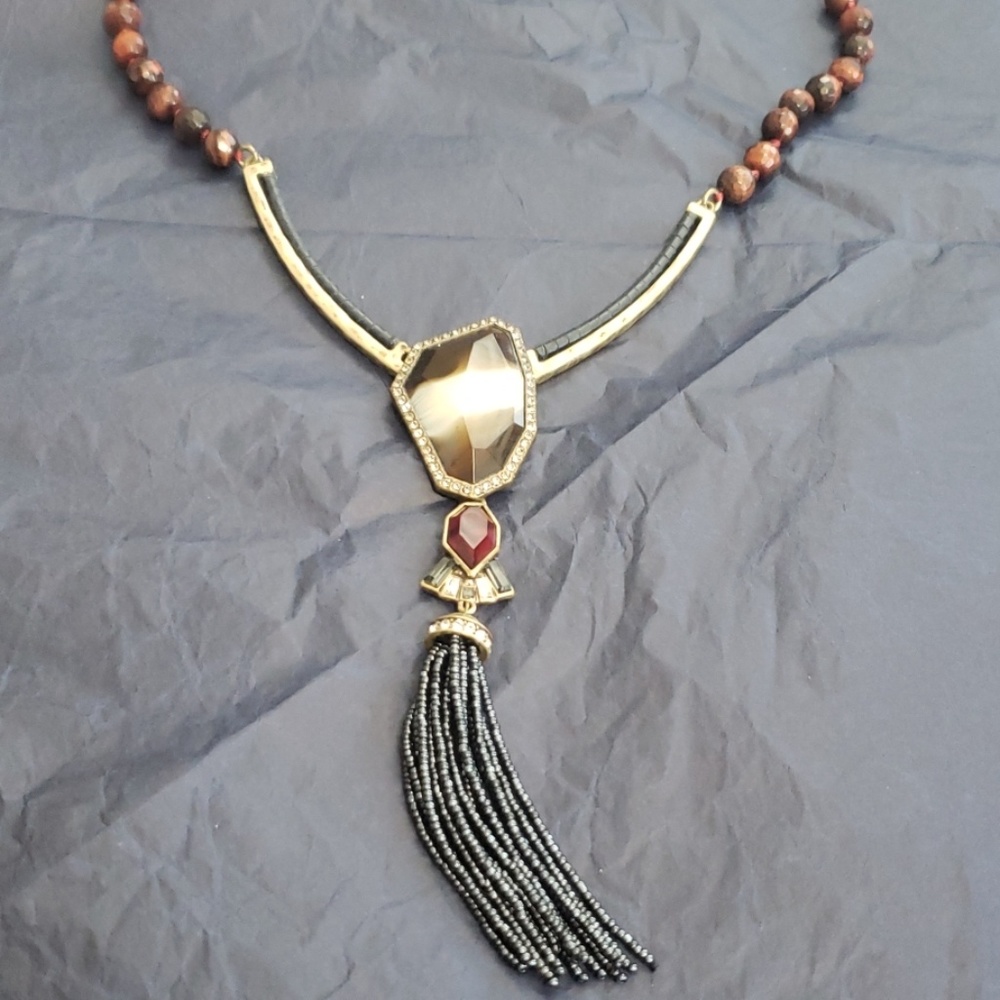 Rebel long tassel pendant necklace